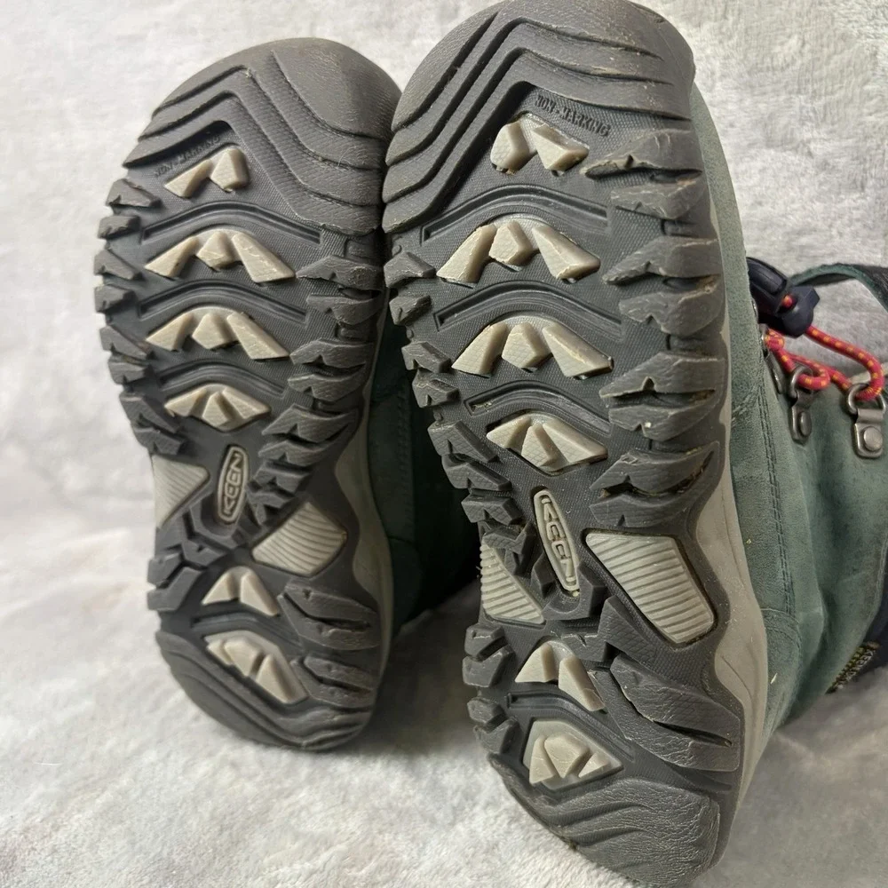 KEEN Kids Winter‎ Boots Size 10 Teal Green Insulated Fleece Lined Snow